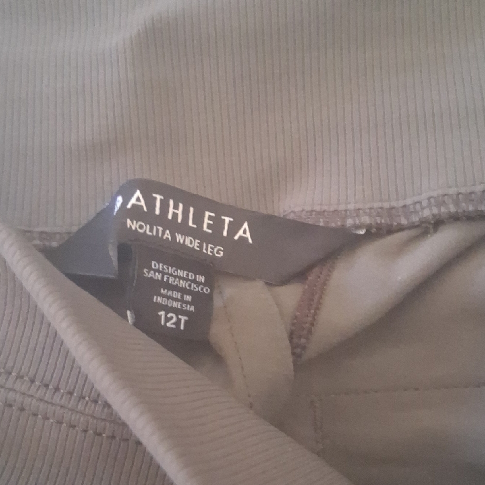 Athleta Tan Wide Leg Trousers